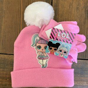 LOL Surprise Hat & Gloves Set. Pink Unicorn